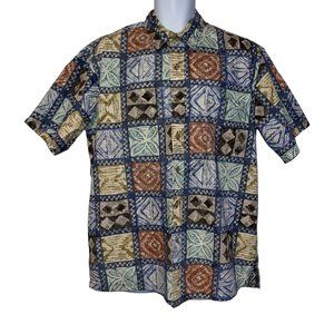 Vintage Cooke Street Hawaiian Shirt Mens L Colorful Abstract Aloha Beach